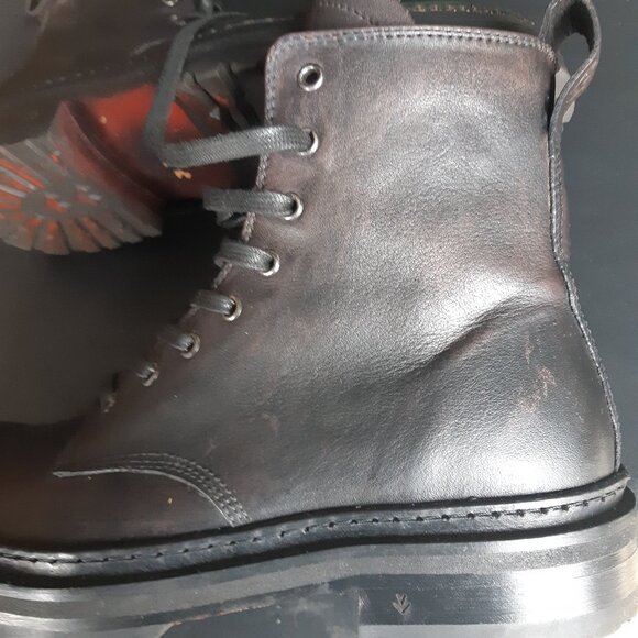 John Varvatos SZ 9.5 Union Combat Boots | Zip & Lace, Black Leather - Picture 13 of 16